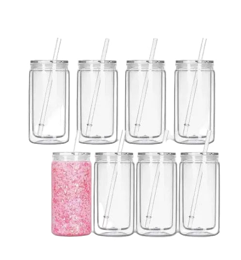 16oz Snowglobe with Straw